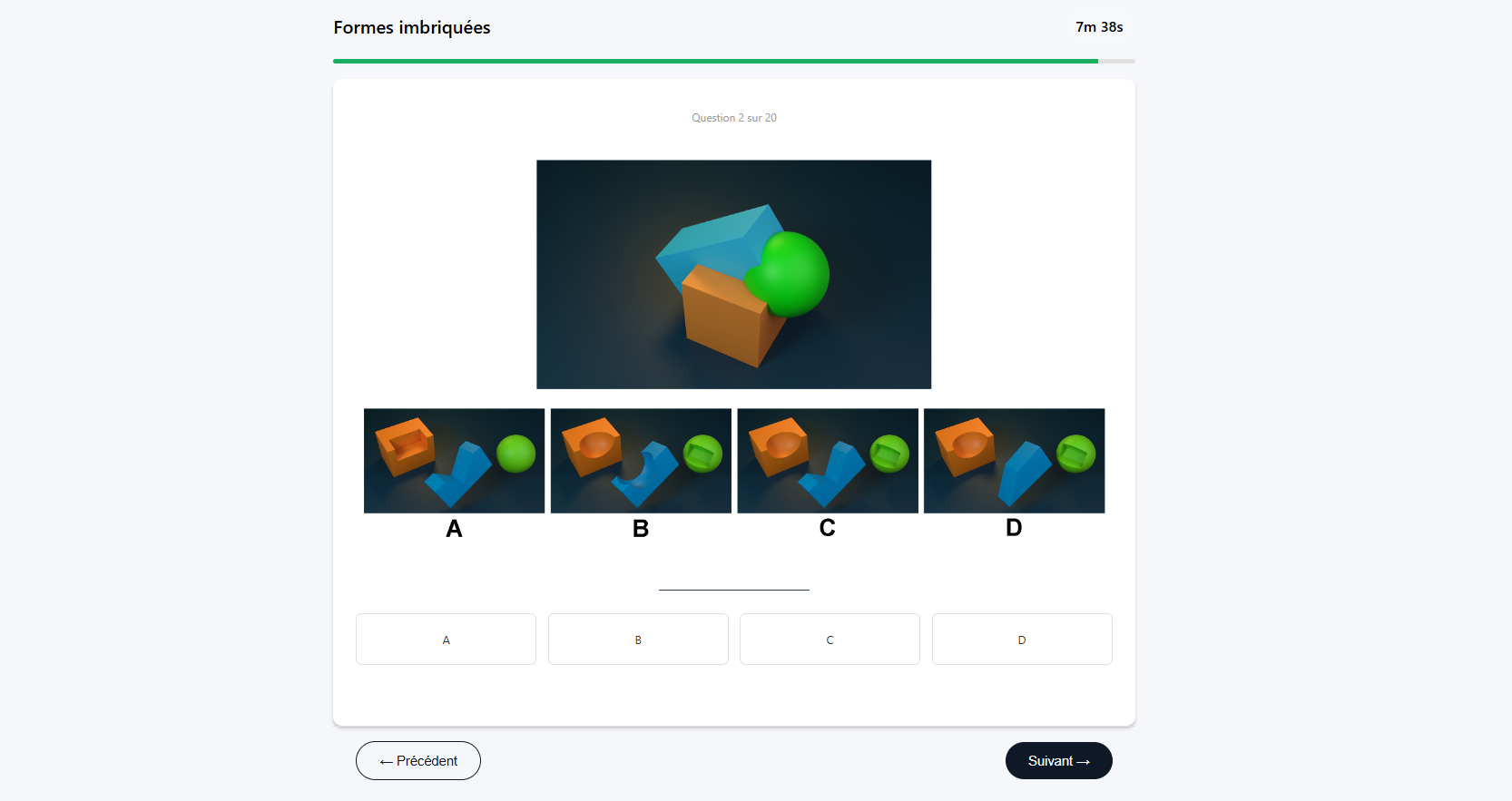 Exemple 1 du test des formes imbriquées, présélection EOPAN