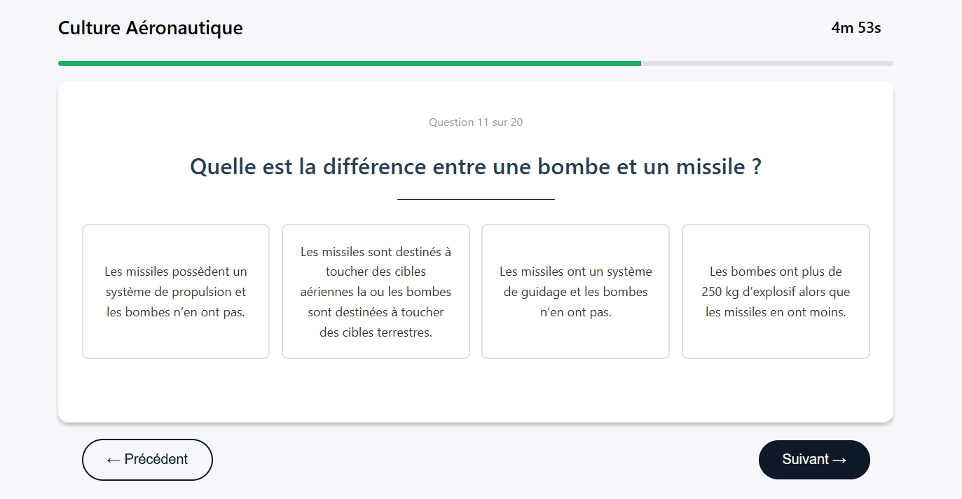 Exemple 4 du QCM de culture aéronautique, présélection EOPN