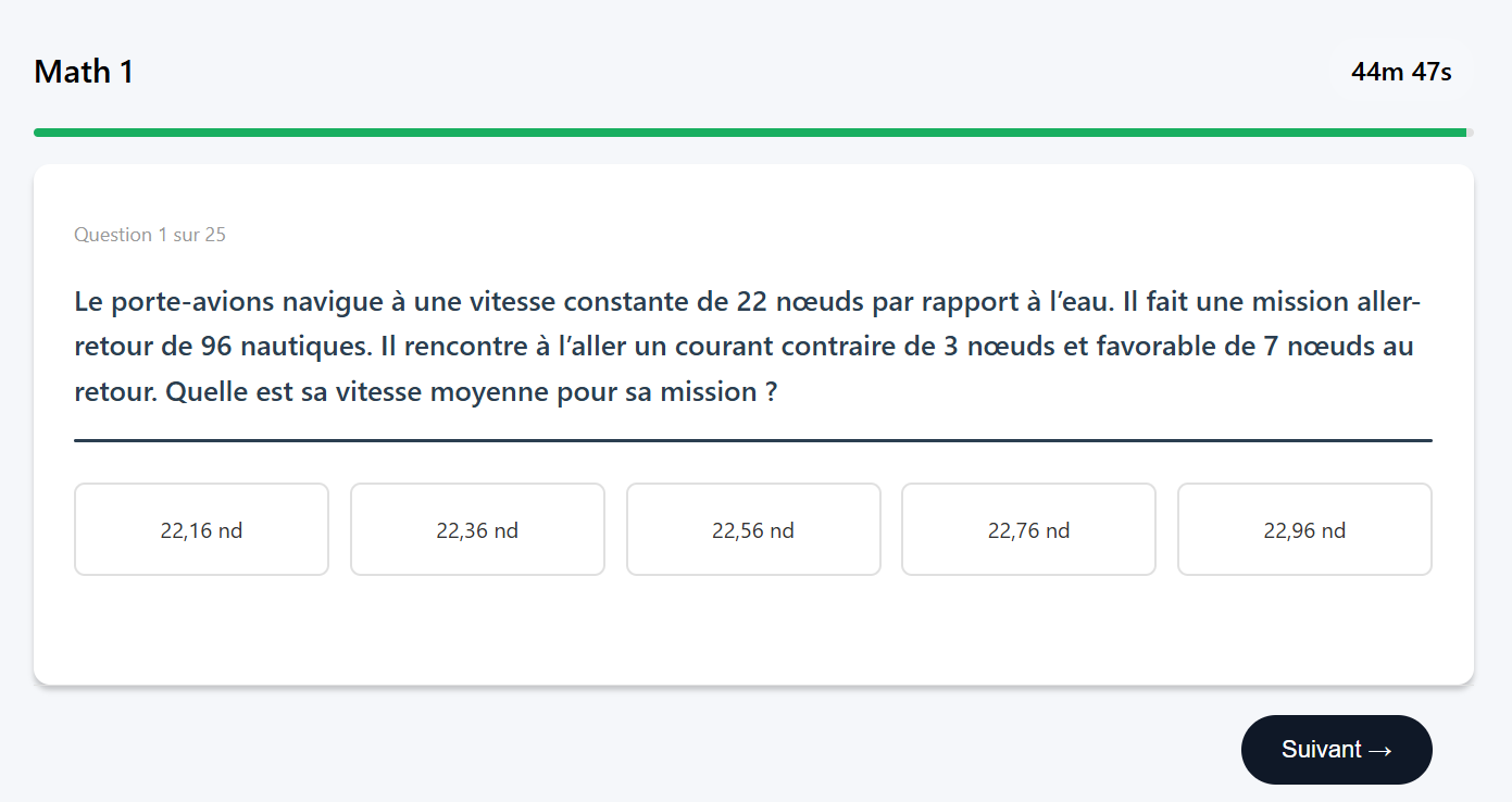 Exemple 1 du test Math 1, présélection EOPN