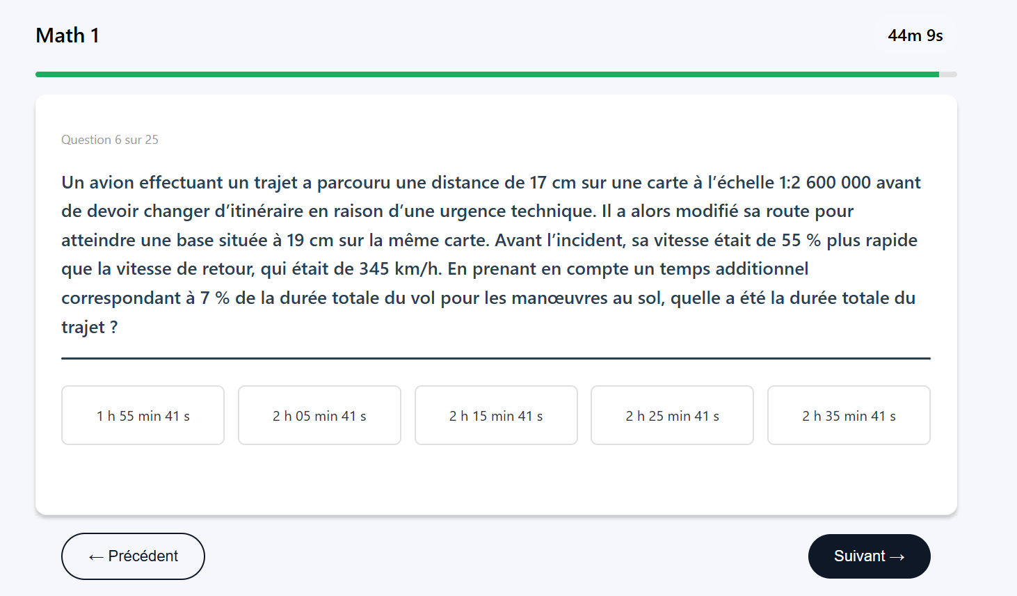 Exemple 2 du test Math 1, présélection EOPN