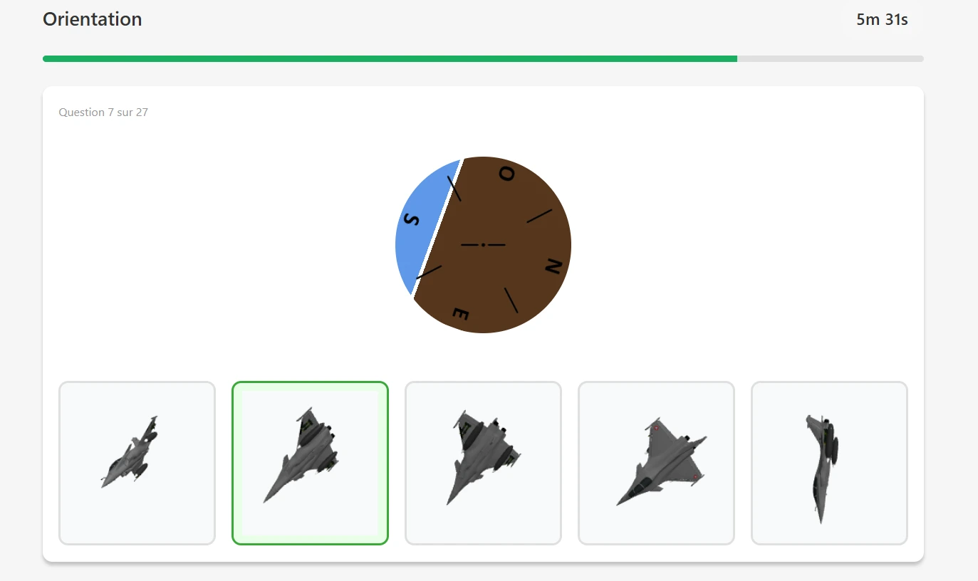 Exemple 3 du test d'orientation de la présélection EOPN