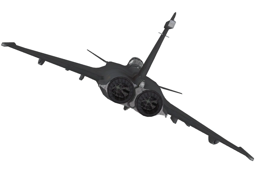Rafale en vol incliné sur la droite, position correspondant à l'horizon artificiel précédent