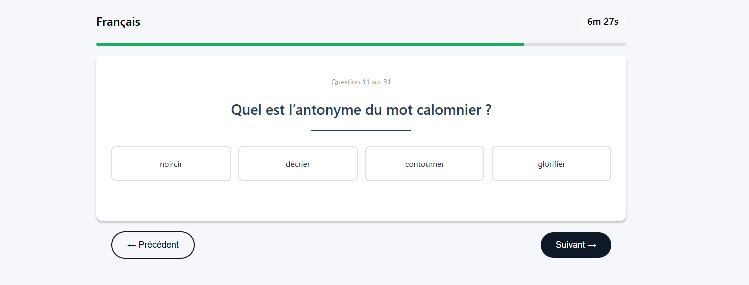 Exemple 3 du test de français du TAMI-C, présélection EOPAN