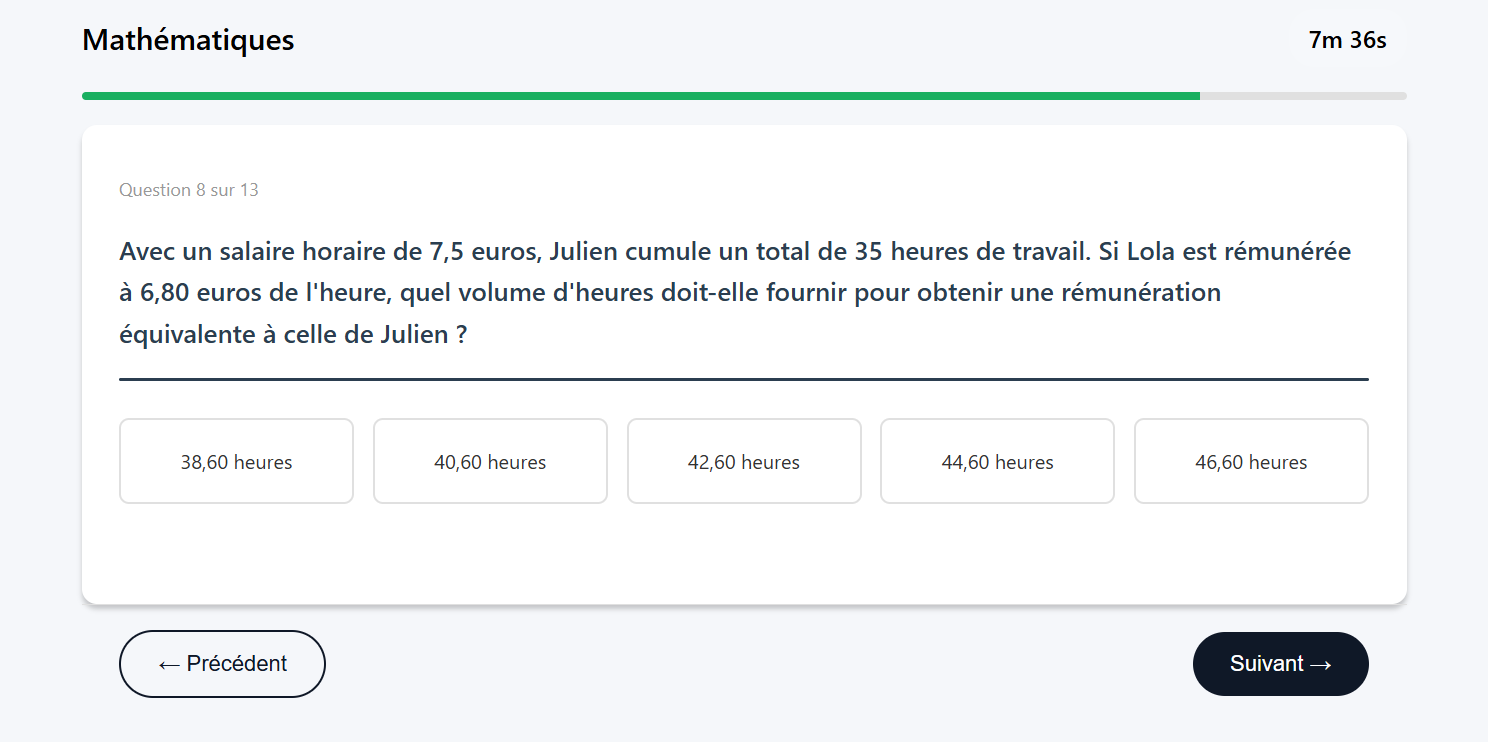 Exemple 4 du test de mathématiques du TAMI-C, présélection EOPAN