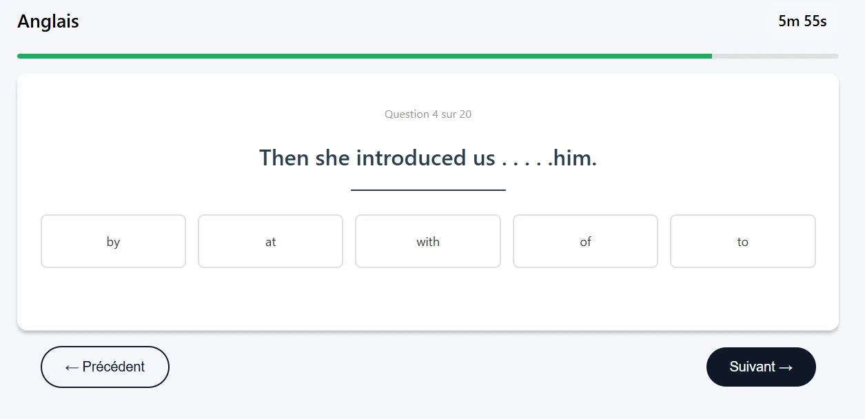 Exemple 4 du QCM d'anglais du CSO